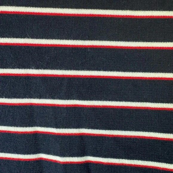 Talbots Women’s Striped Indigo Je‎ t'aime Cardigan Navy Red White Stripe Large - Picture 7 of 7